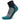 Angled, front view of grey, black, and teal, quarter length, Blister Resist socks, by Balega 